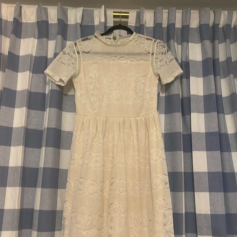 All Row brand Cream Lace dress lined & built in slip